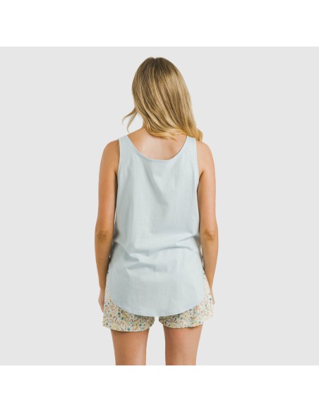 Pijama corto algodón Vitunia celeste