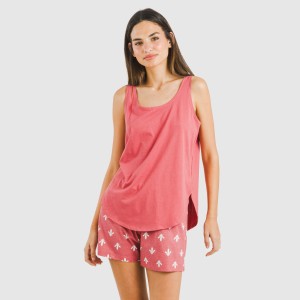 Pijama corto algodón Nicole marsala 2