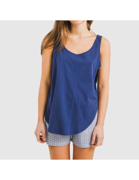 Pijama corto algodón Nett azul