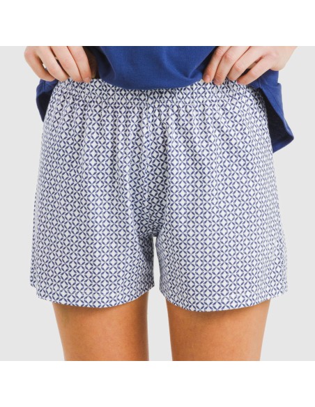 Pijama corto algodón Nett azul