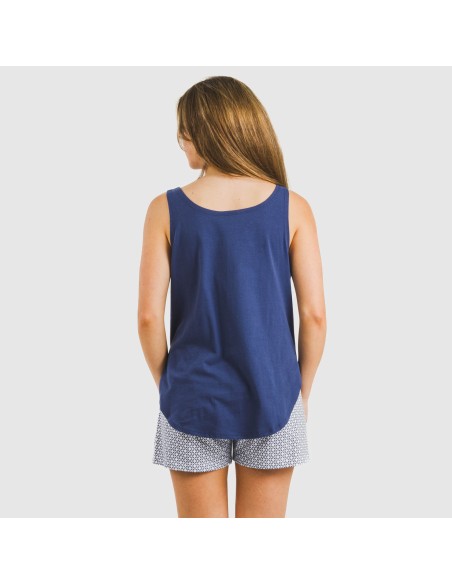 Pijama corto algodón Nett azul