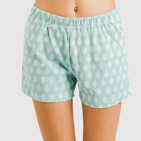 Pijama corto algodón Soma verde francés