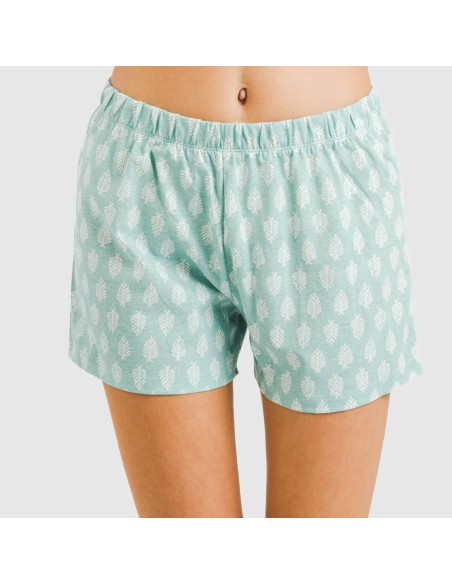Pijama corto algodón Soma verde francés