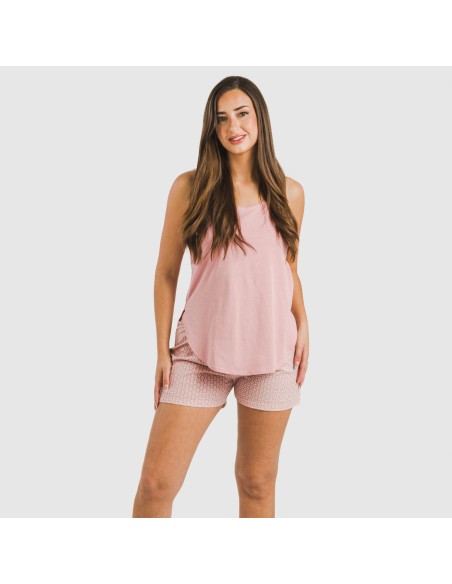 Pijama corto algodón Sassy rosa