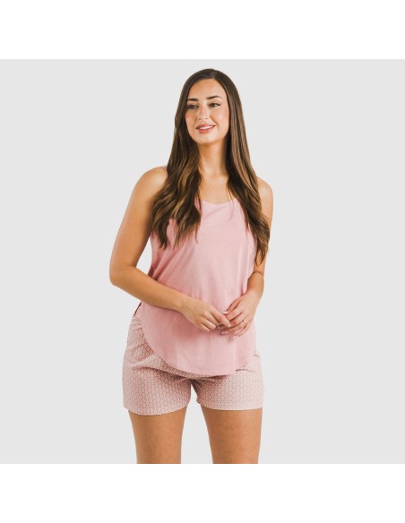 Pijama corto algodón Sassy rosa