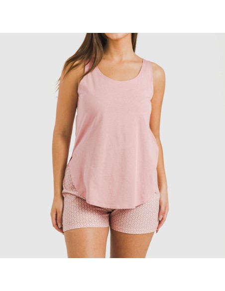 Pijama corto algodón Sassy rosa