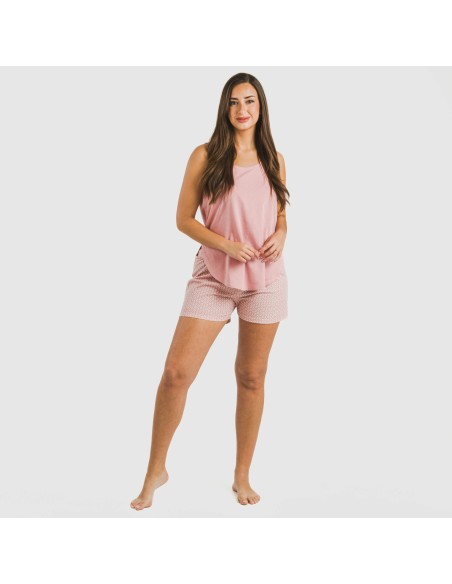 Pijama corto algodón Sassy rosa