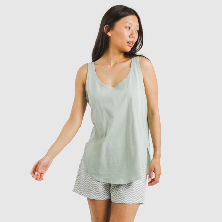 Pijama corto algodón Maximo verde