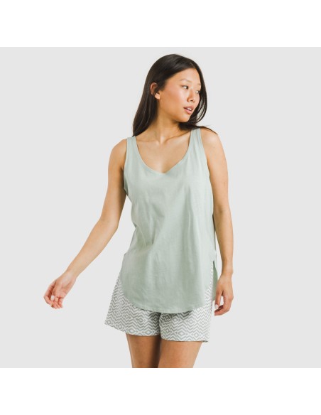 Pijama corto algodón Maximo verde