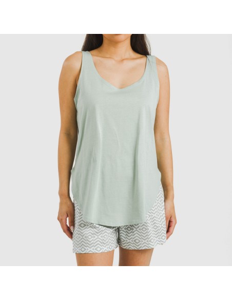 Pijama corto algodón Maximo verde