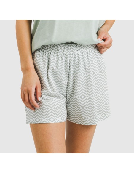 Pijama corto algodón Maximo verde