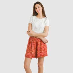 Pantalón corto viscosa bambula Silda teja 2