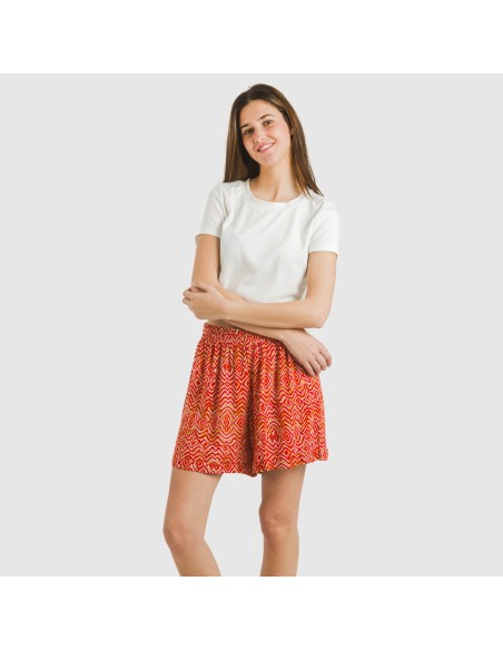 Pantalón corto viscosa bambula Silda teja