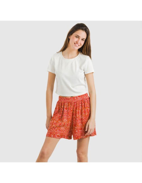 Pantalón corto viscosa bambula Silda teja