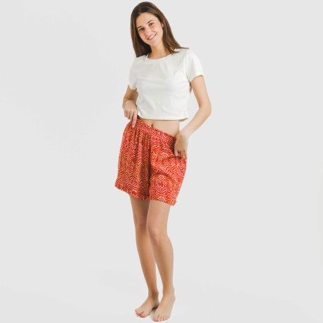 Pantalón corto viscosa bambula Silda teja