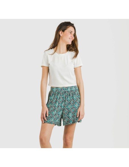 Pantalón corto viscosa bambula Malura agua marina