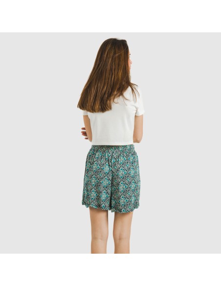 Pantalón corto viscosa bambula Malura agua marina