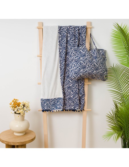 Pack Toalla Pareo + Bolso Aladero azul