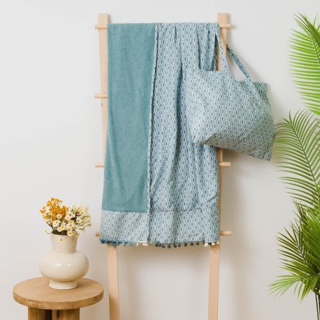 Pack Toalla Pareo + Bolso Walia agua marina