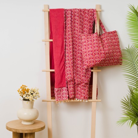 Pack Toalla Pareo + Bolso Eloina marsala