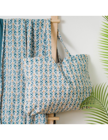 Pack Toalla Pareo + Bolso Eloina agua marina