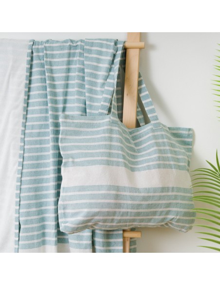 Pack Toalla Pareo + Bolso Raya algodón