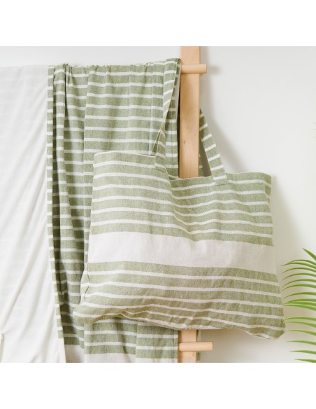 Pack Toalla Pareo + Bolso Raya algodón