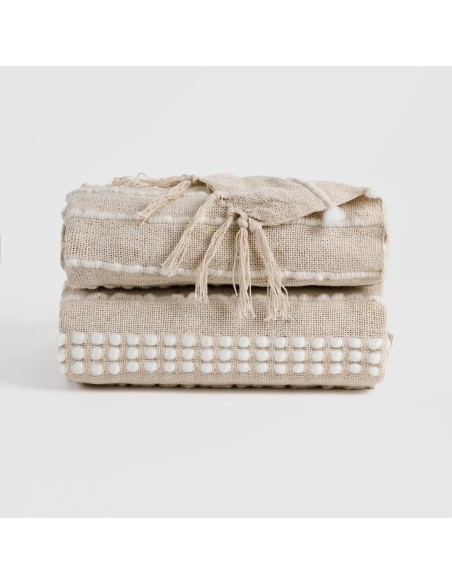 Plaid algodón Marani topo