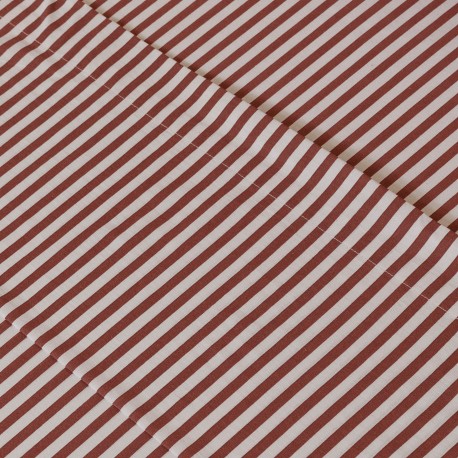 Juego de sábanas algodón Raya Corina burdeos