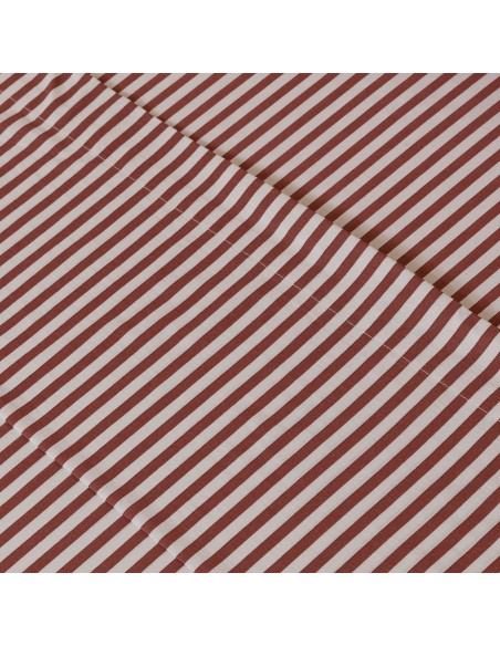 Juego de sábanas algodón Raya Corina burdeos