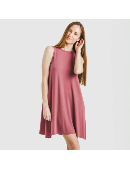 Vestido corto tirantes viscosa liso