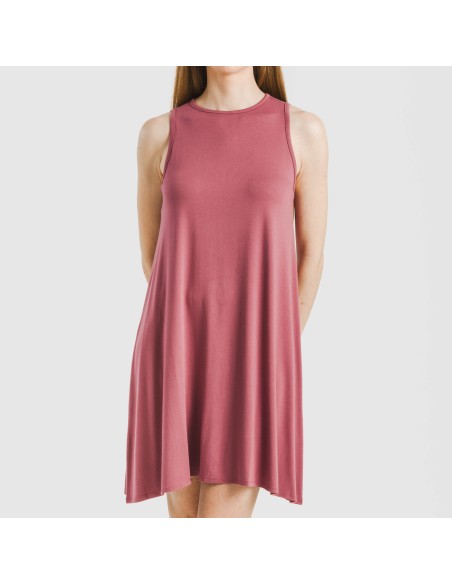 Vestido corto tirantes viscosa liso