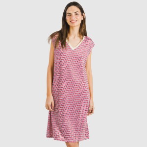 Vestido corto manga fluida soft Arizona burdeos