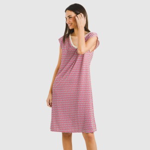 Vestido corto manga fluida soft Arizona burdeos 2