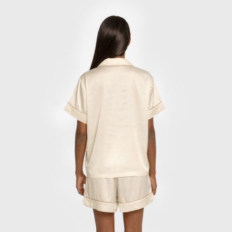 Pijama corto de manga corta satén Friday liso