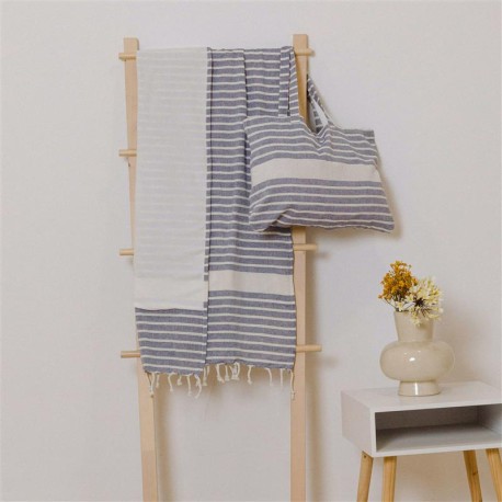 Pack Toalla Pareo + Bolso Raya algodón