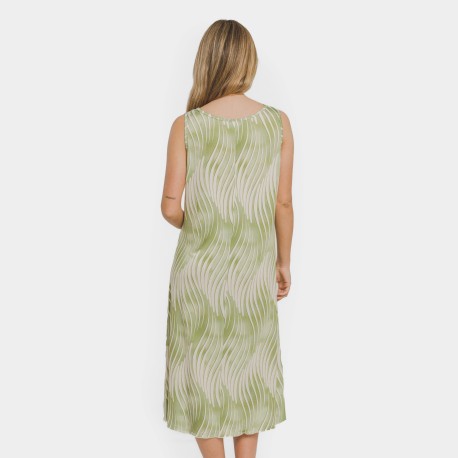 Vestido midi tirantes soft  Lisa verde