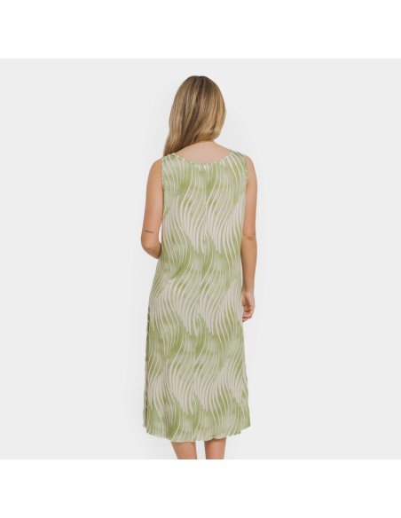 Vestido midi tirantes soft  Lisa verde