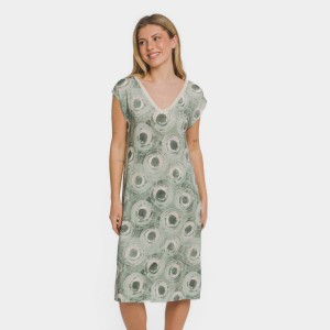 Vestido corto manga fluida soft Simila verde