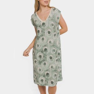 Vestido corto manga fluida soft Simila verde 2