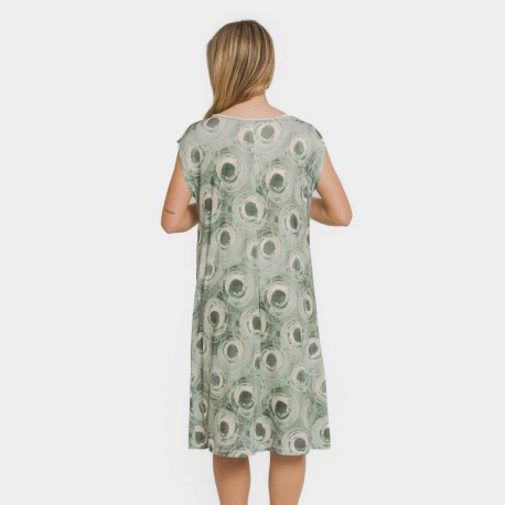 Vestido corto manga fluida soft Simila verde