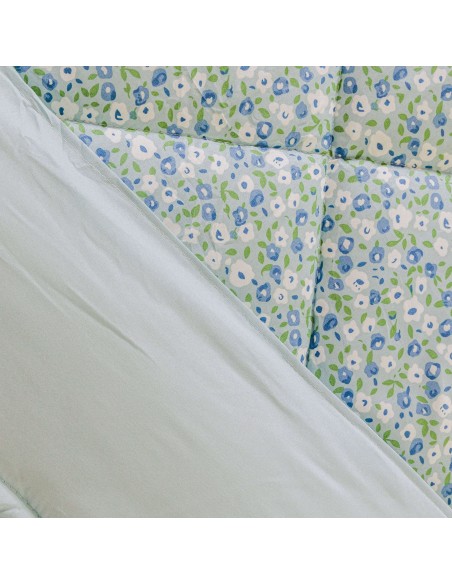 Edredón estampado Cris celeste