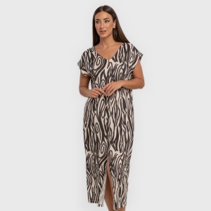 Vestido largo manga fluida soft Aleia negro