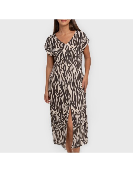 Vestido largo manga fluida soft Aleia negro