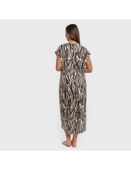 Vestido largo manga fluida soft Aleia negro