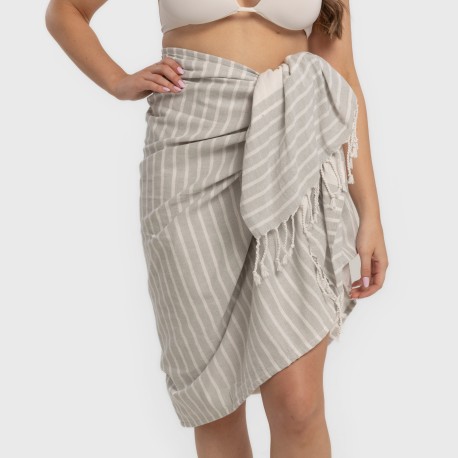 Pack Toalla Pareo + Bolso Raya algodón