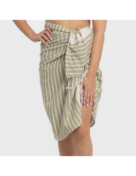 Pack Toalla Pareo + Bolso Raya algodón