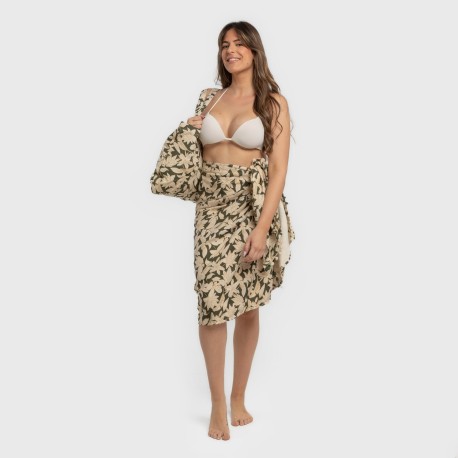 Pack Toalla Pareo + Bolso Charamo verde caceria