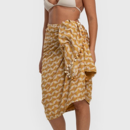 Pack Toalla Pareo + Bolso Calsita ocre