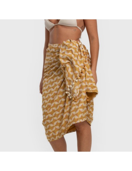 Pack Toalla Pareo + Bolso Calsita ocre